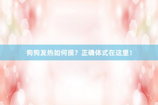狗狗发热如何摸？正确体式在这里！