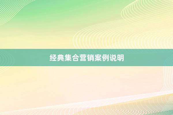 经典集合营销案例说明